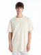 Crew Neck Short Sleeve Striped Combed Cotton Men's T-shirt